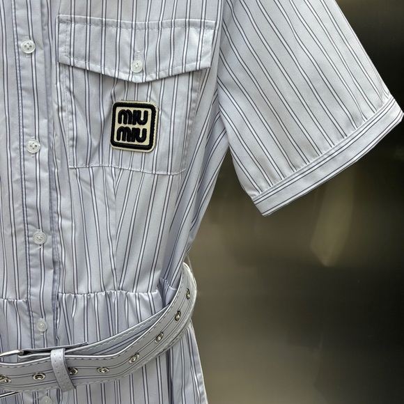 Miu Miu Blue Collared Shirt Dress - Picture 4 of 6